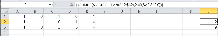 Excel alternate column sumup